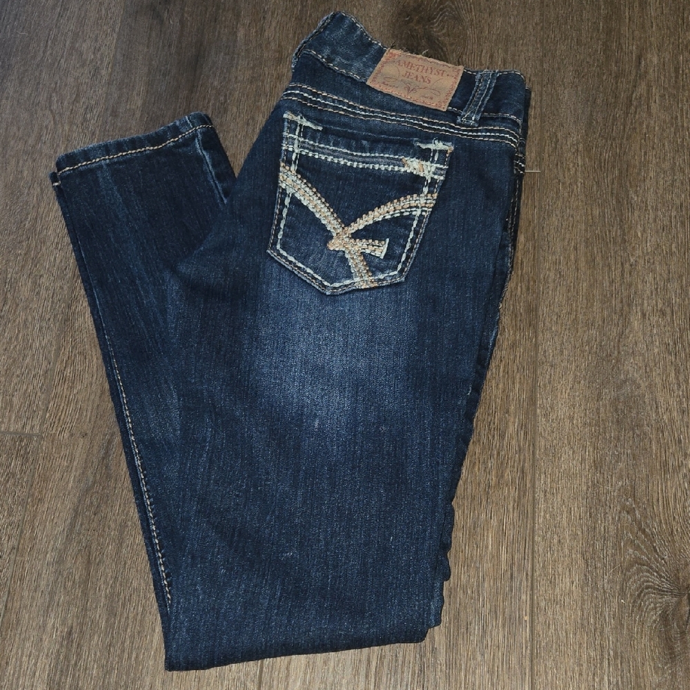 Amethyst Jeans Dark Blue Straight Leg Women's Jeans